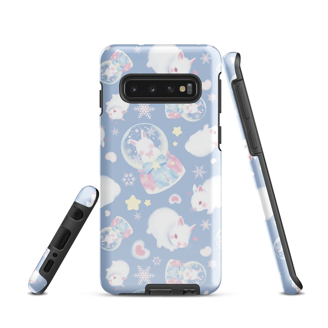 Stylishly protect your phone with the Snow Bunny Samsung® Tough Case, featuring adorable bunnies and snowflakes.