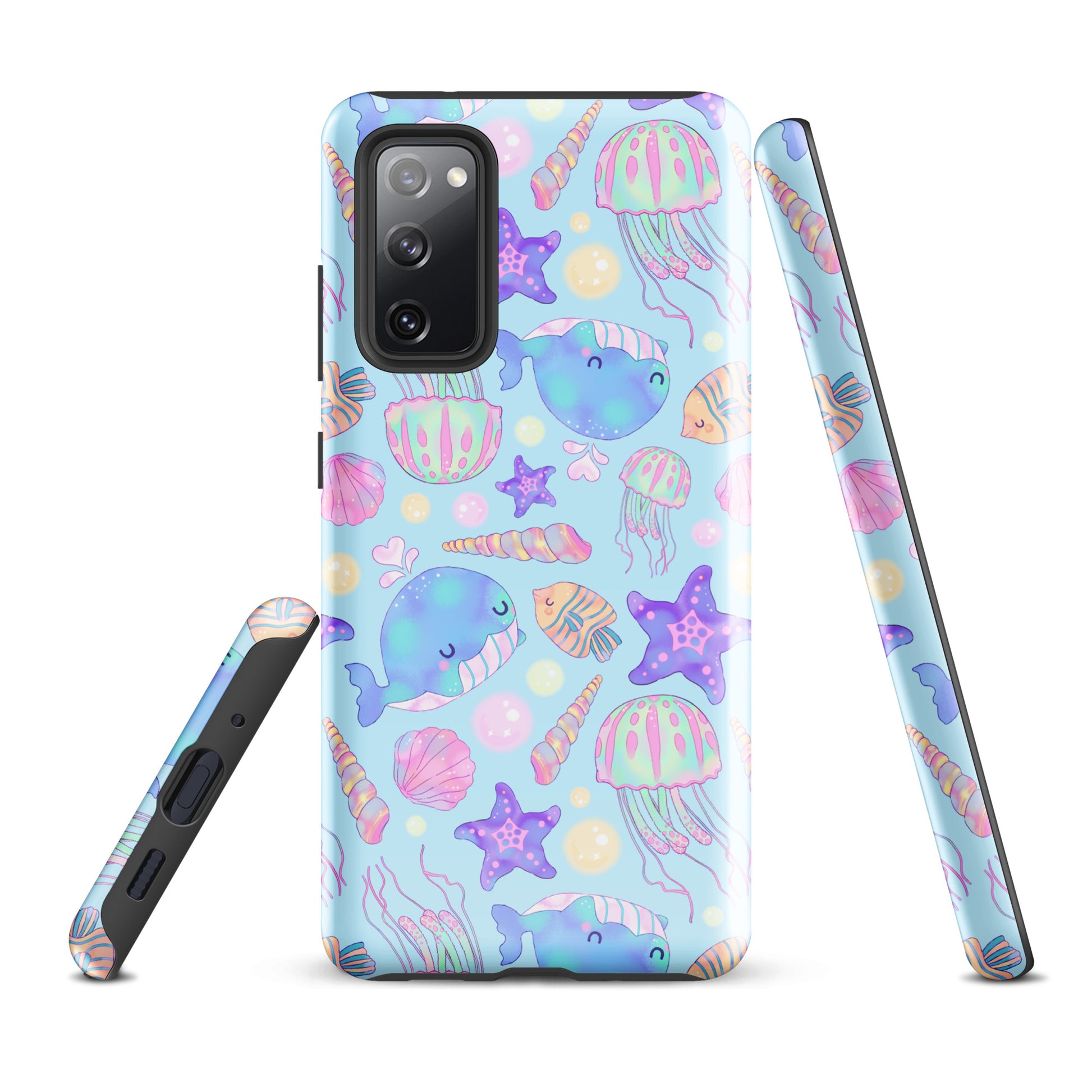 Stylish Under the Sea Samsung® Tough Case featuring colorful sea creatures, offering durability and protection for your phone.