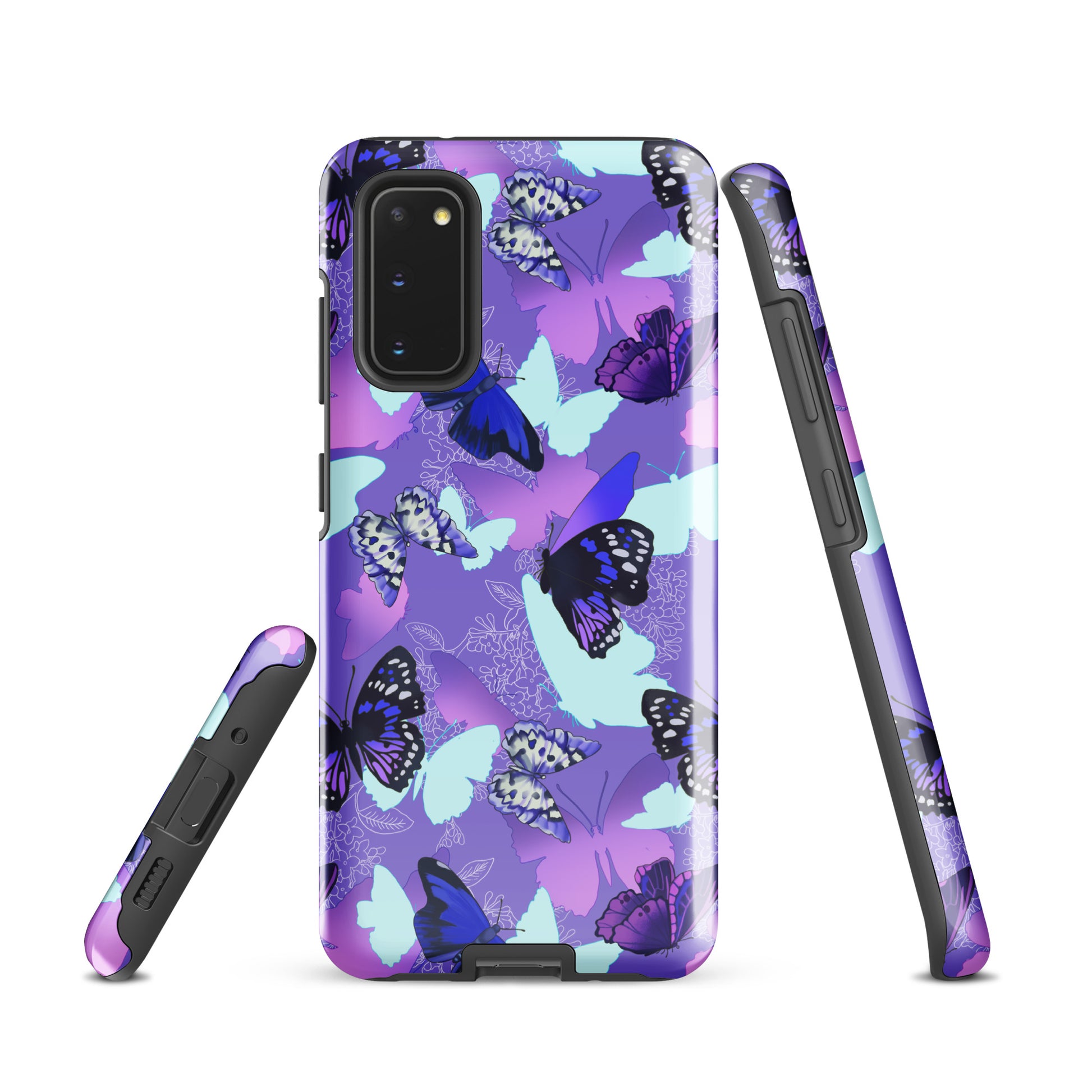 Stylish Butterfly Samsung® Tough Case with dual-layer protection, ensuring your phone stays safe and looks stunning.