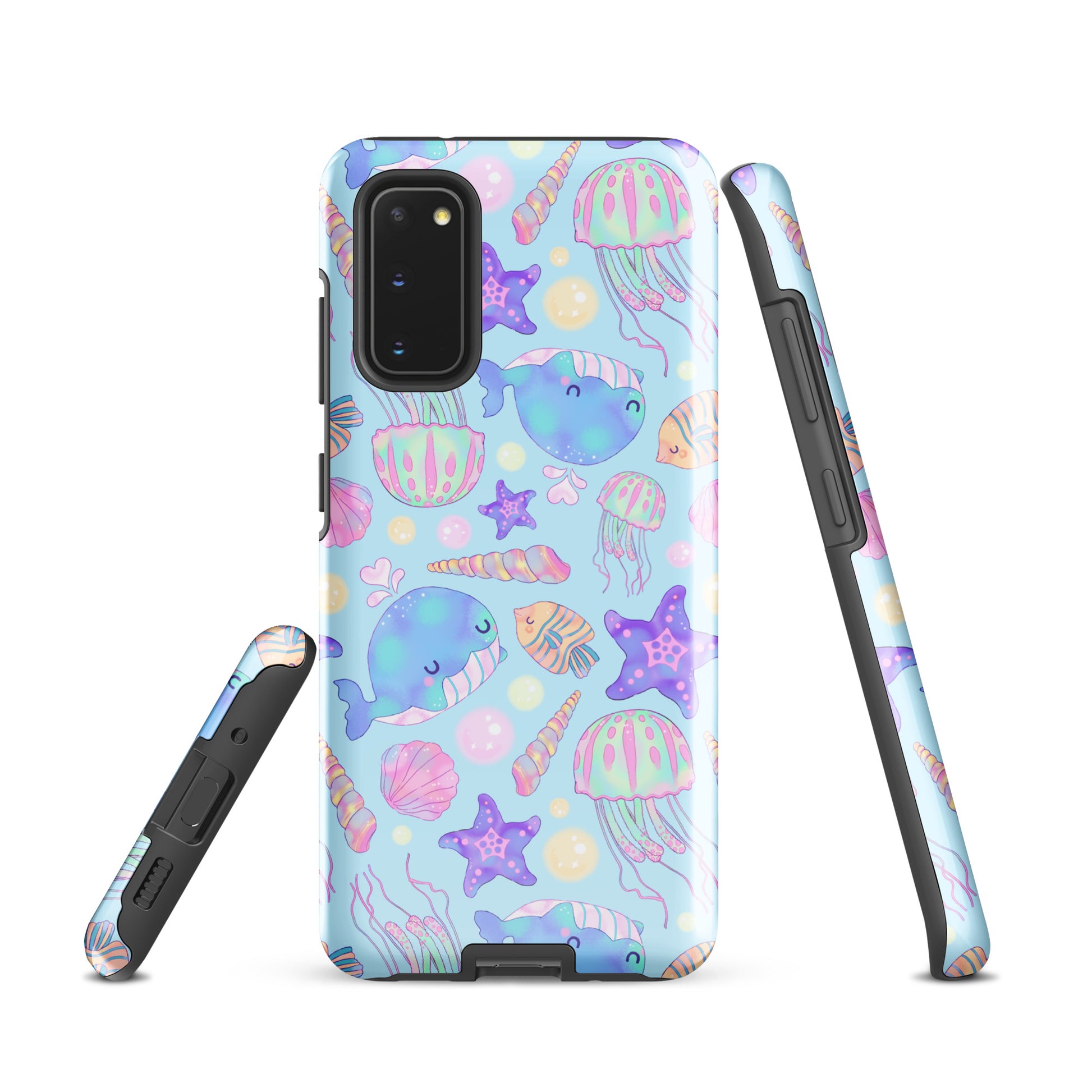 Colorful Under the Sea Samsung® Tough Case featuring marine life, offering impact protection for your phone.