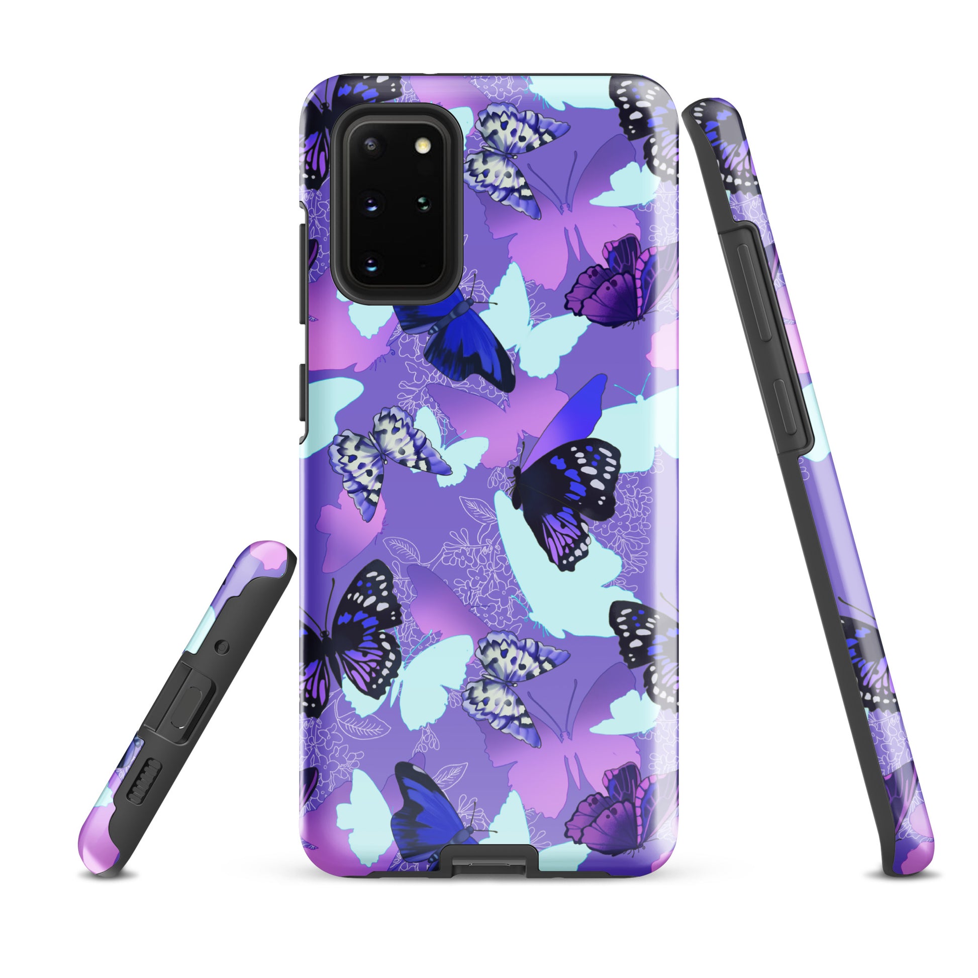 Stylish Butterfly Samsung® Tough Case featuring vibrant butterfly design, providing durable protection for your Galaxy S20+.