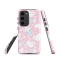 Snow Kitten Samsung® Tough Case features a cute design, offering impact resistance and stylish protection for your phone.