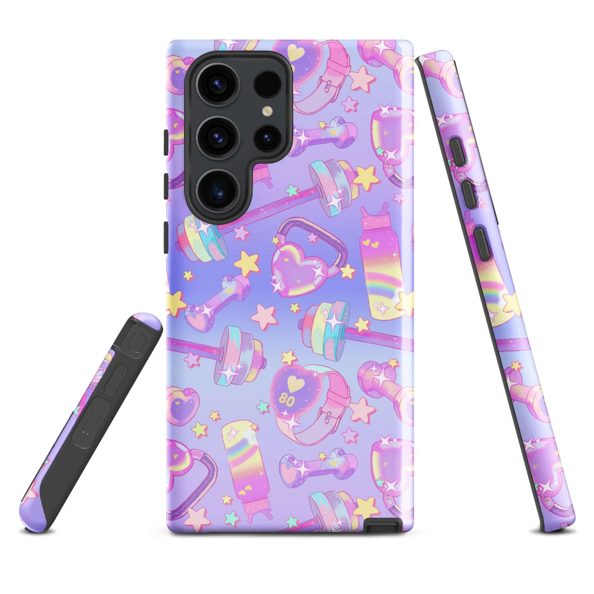 Glitter Gains Samsung® Tough Case showcases a vibrant design, blending style with impact-resistant protection.
