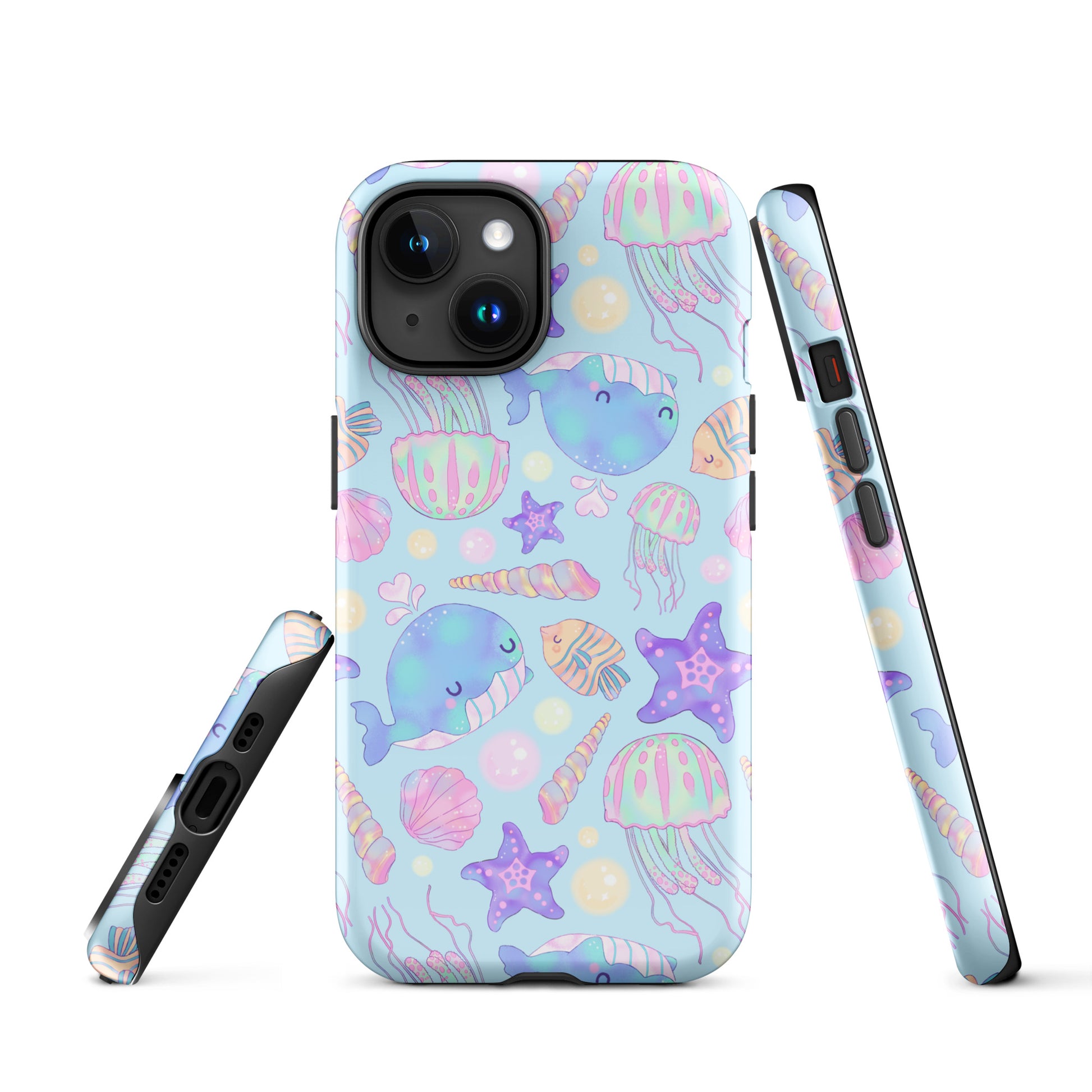 Stylish Under the Sea iPhone® Tough Case features vibrant marine life and dual-layer protection for year-round safety.