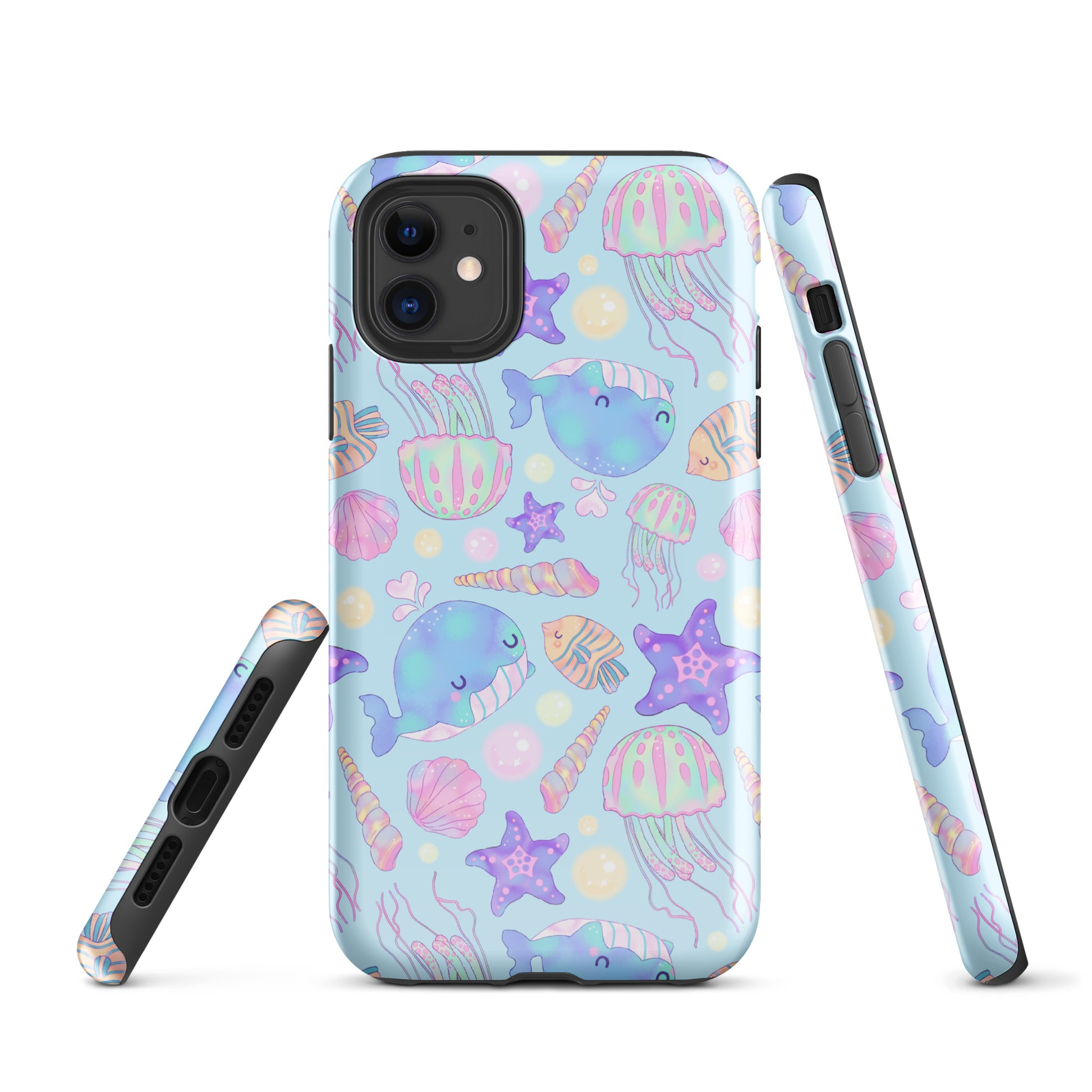 Colorful Under the Sea iPhone® Tough Case featuring marine life, designed for style and protection. Perfect for your phone!