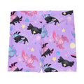 Soft and comfortable Axolotl Shorts featuring playful designs of adorable axolotls on a vibrant purple background.