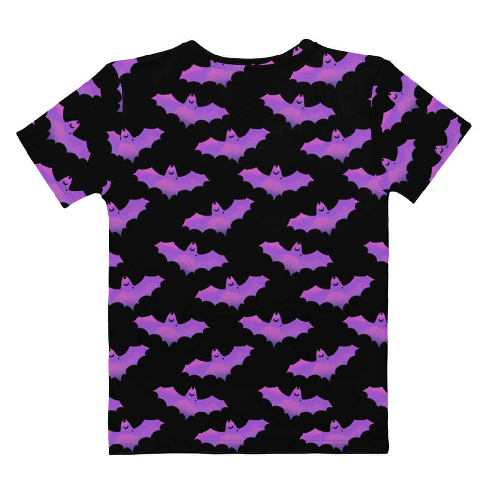 Aensland T-shirt featuring a playful bat design, perfect for sunny days and inspired by Morrigan's charm.