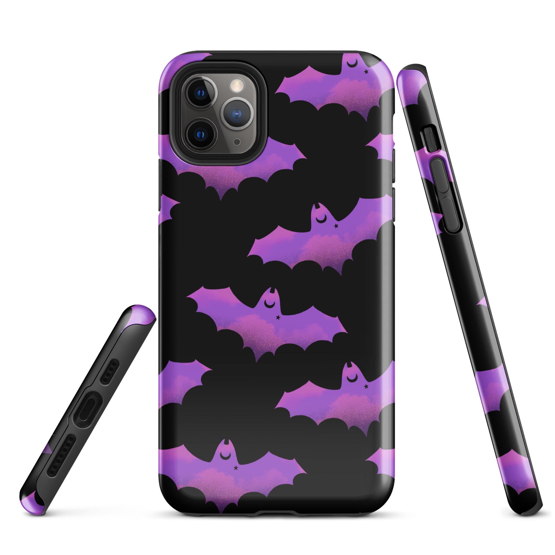 Aensland iPhone® Tough Case features a stylish bat design, offering durable protection and impact absorption for your phone.