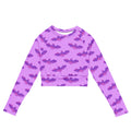 Aensland Long-sleeved Crop Top in vibrant bat print, perfect for eco-friendly athleisure and comfortable wear.