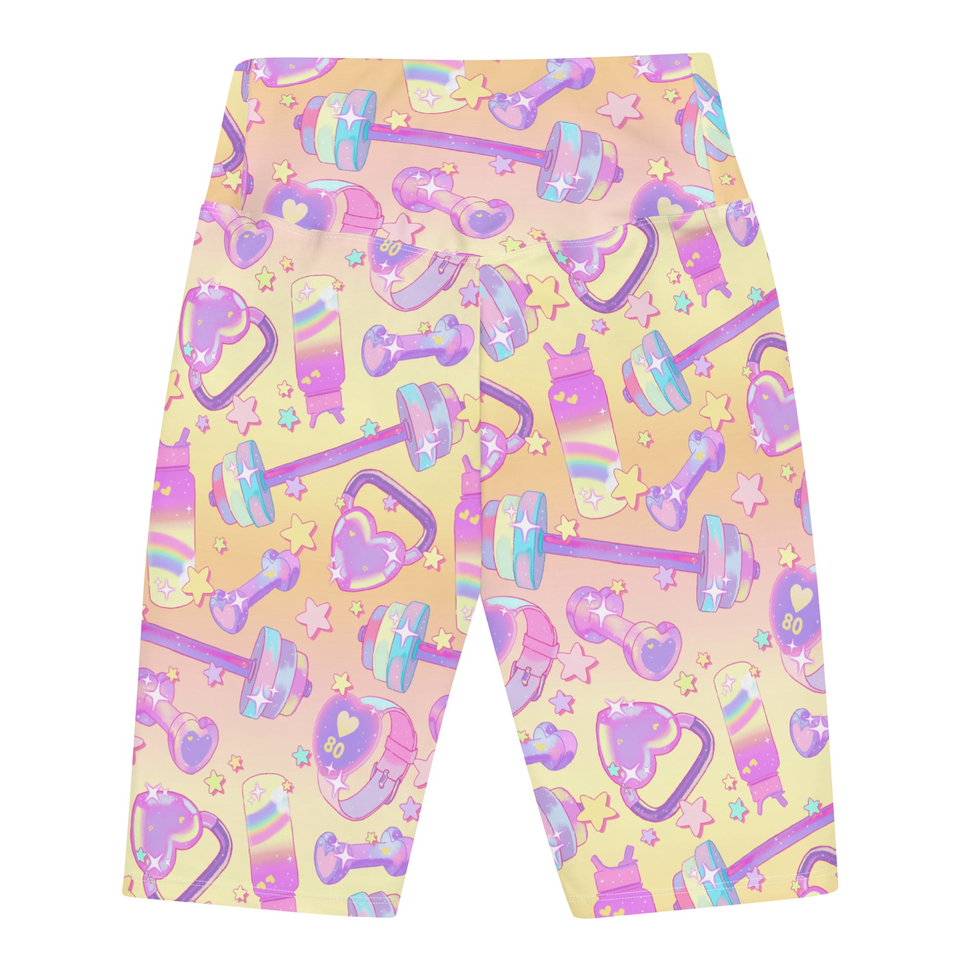 Bright and playful Glitter Gains Biker Shorts designed for comfort during workouts, perfect for staying cute and active.