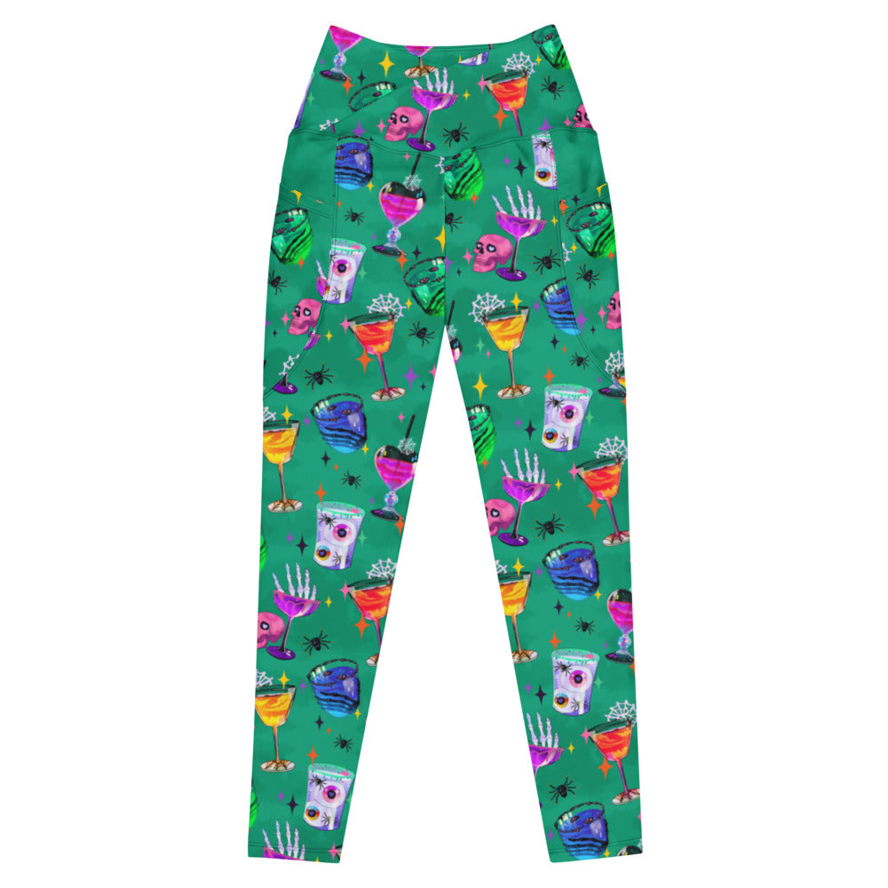 Premium Monster Party Leggings combine fun prints and comfort, perfect for workouts and Halloween festivities.