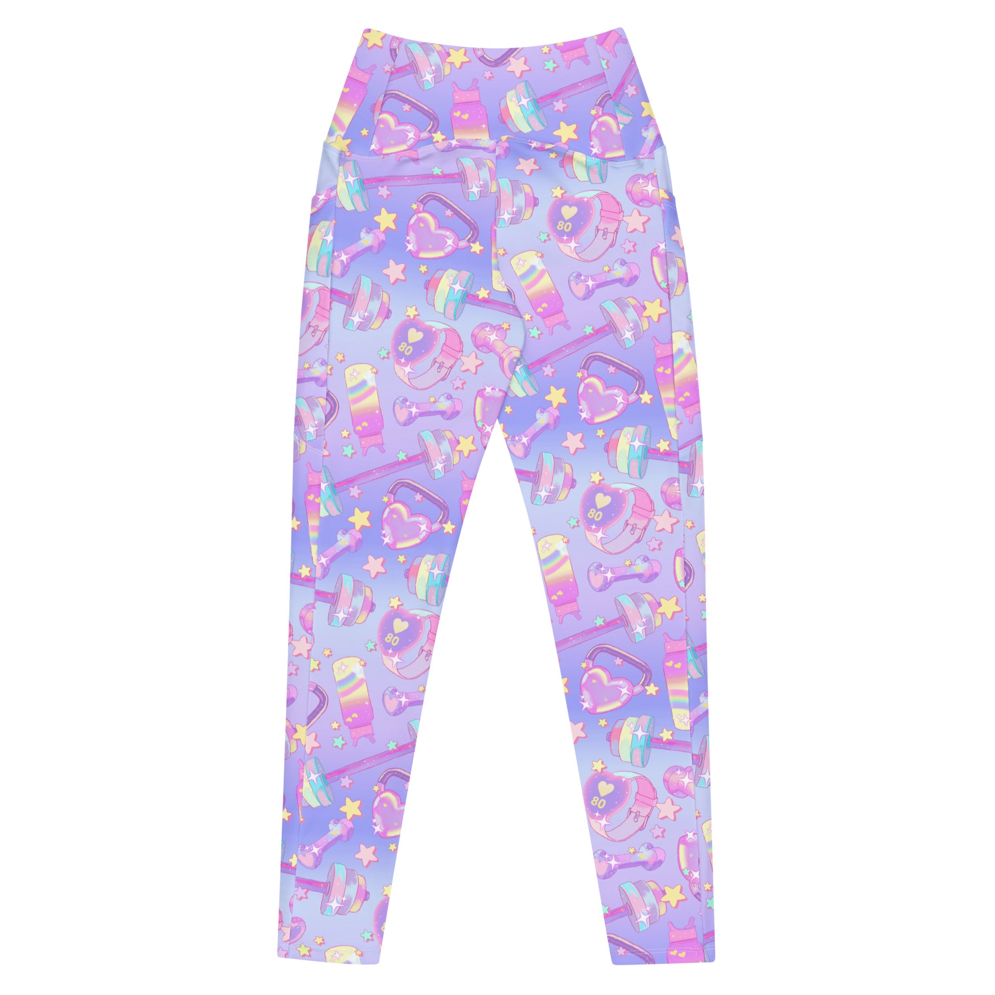 Shop vibrant Premium Glitter Gains Leggings, perfect for workouts and stylish outings with a fun pastel top!