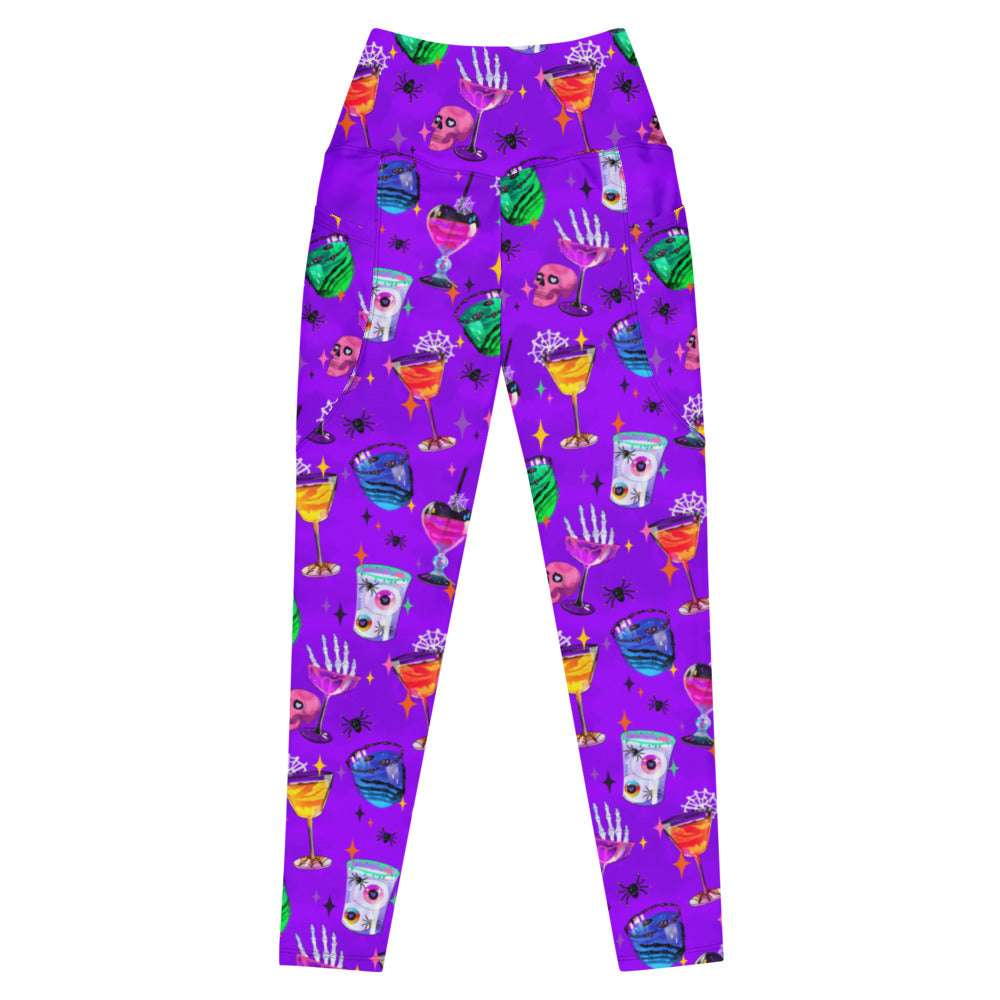 Shop the Premium Monster Party Leggings, perfect for workouts and Halloween fun with vibrant, spooky prints!