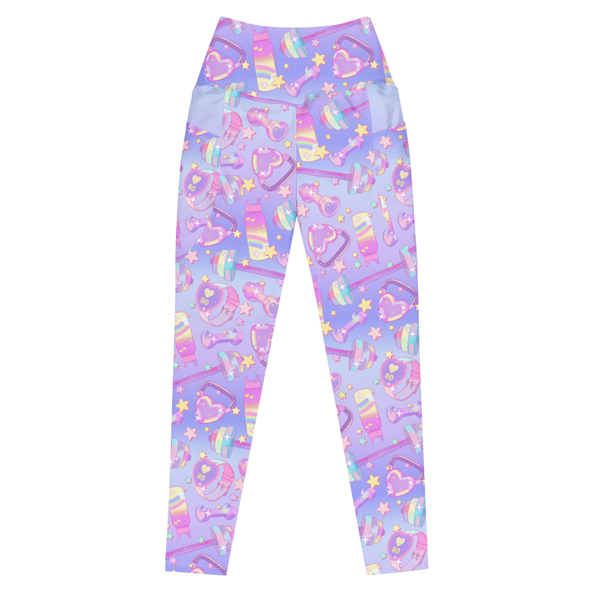 Premium Glitter Gains Leggings showcase a fun pastel design, ideal for workouts in comfort and style.