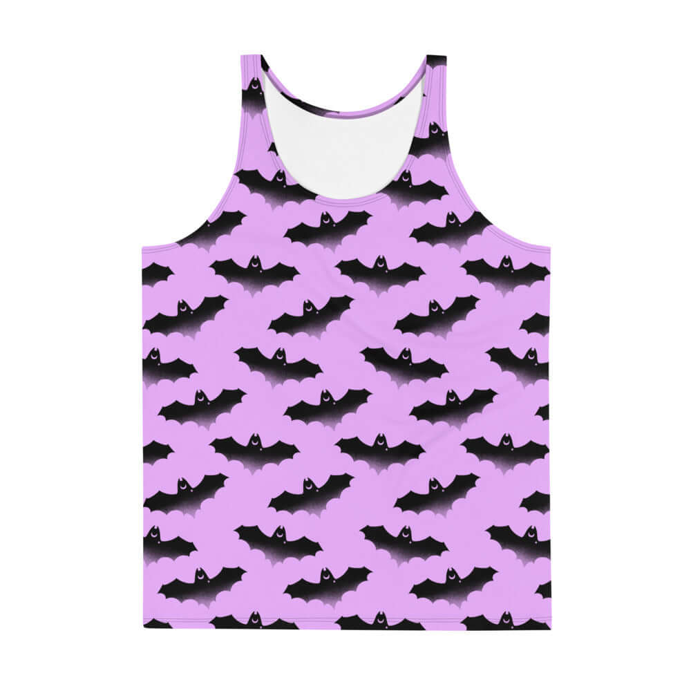 Men's Aensland Tank Top featuring a vibrant bat print, soft material, and relaxed fit for stylish comfort.