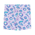 Stylish Sea Princess Shorts featuring a vibrant seashell pattern, perfect for summer activities and beach runs.
