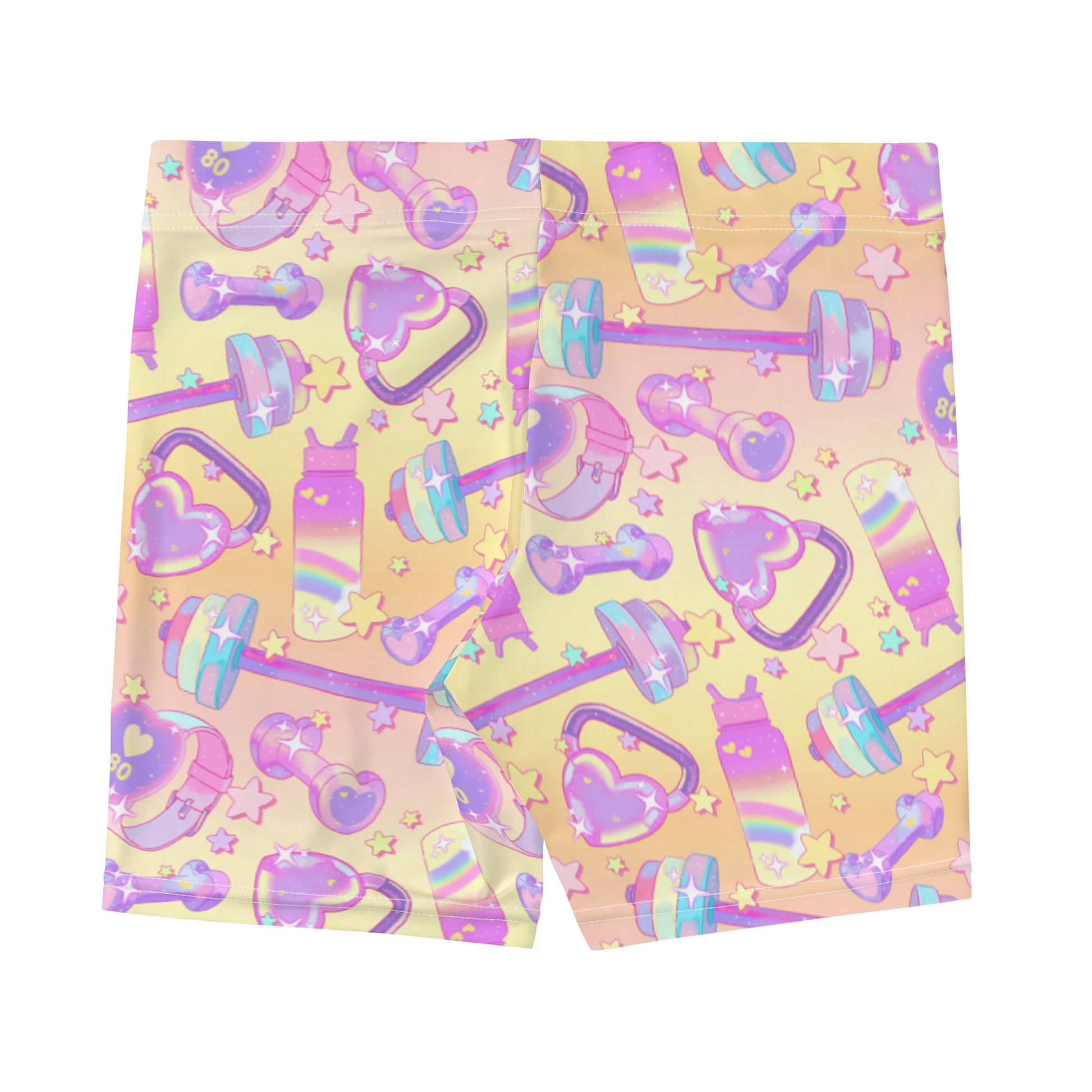 Comfortable Glitter Gains Shorts with vibrant patterns, perfect for workouts and looking cute during active sessions.