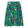 Bright and fun Monster Party Skater Skirt perfect for showcasing your spooky style this Halloween. Ideal for festive occasions!