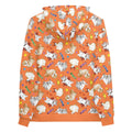 Bright orange Trick or Treaters Hoodie featuring playful dog designs, perfect for Halloween fun or year-round comfort.