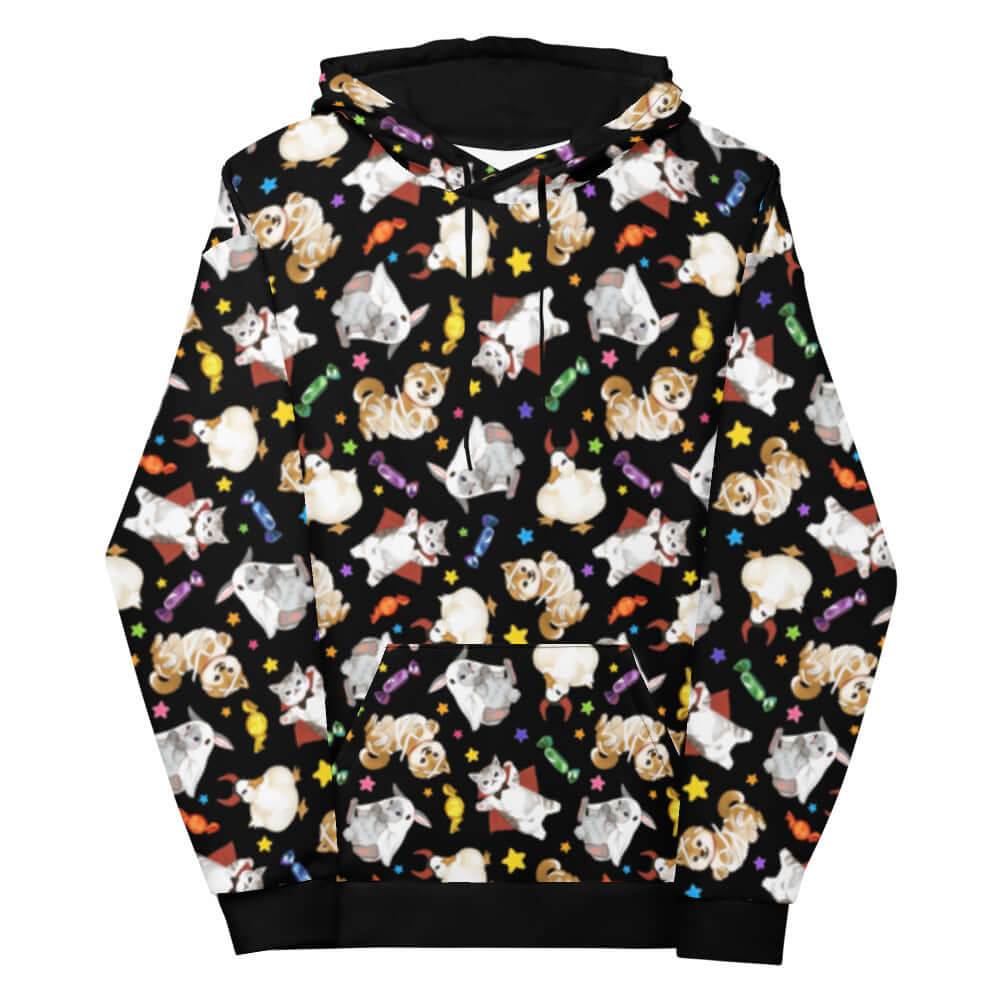 Cozy Trick or Treaters Hoodie featuring playful designs, perfect for Halloween festivities and year-round comfort.