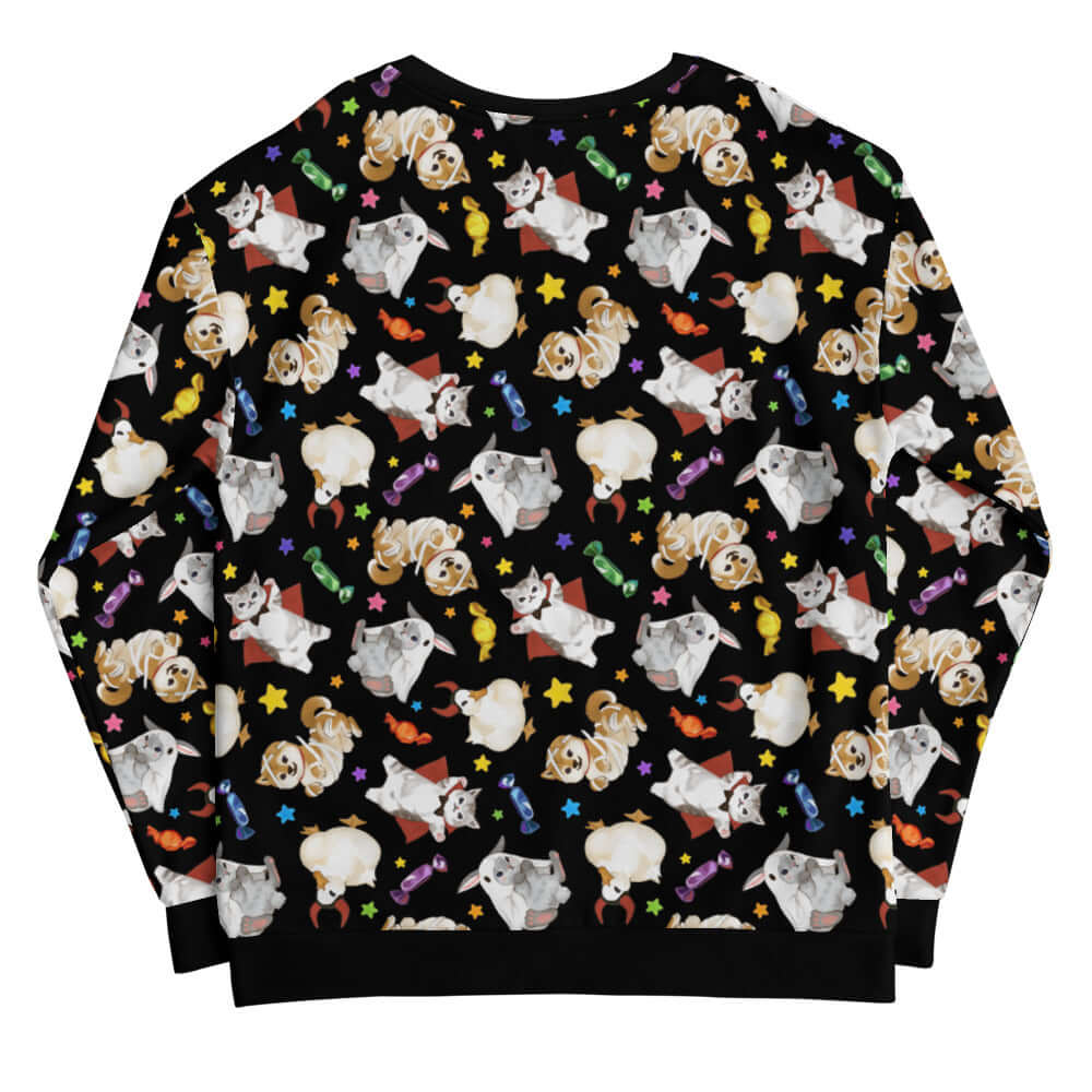 Cozy Trick or Treaters Sweatshirt featuring playful Halloween designs, perfect for festive fun all year round!