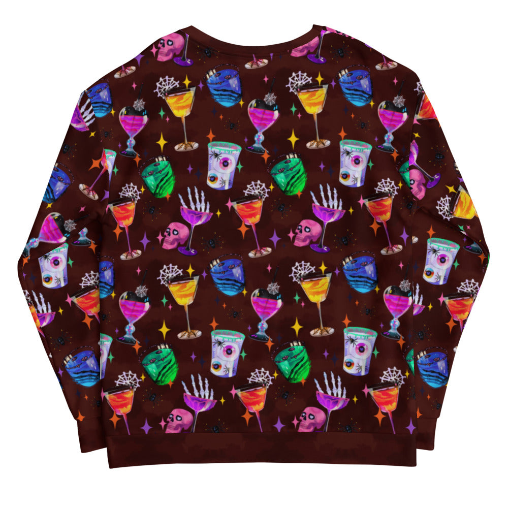 Colorful Monster Party Sweatshirt featuring fun designs, perfect for showcasing your spooky style and comfort.