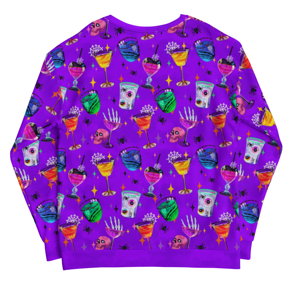 Vibrant Monster Party Sweatshirt features playful designs, perfect for any spooky occasion and comfortable wear.