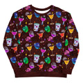 Colorful Monster Party Sweatshirt featuring playful designs, perfect for showcasing your spooky style. Ideal for any occasion!