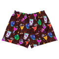 Funky Monster Party Athletic Short Shorts feature vibrant designs, perfect for sports events or casual outings.