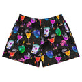 Colorful Monster Party Athletic Short Shorts with fun designs, perfect for sports events and casual wear.