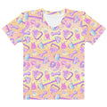 Vibrant Glitter Gains T-shirt designed for workouts, featuring a playful pastel pattern perfect for gym sessions.