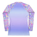 Stylish Glitter Gains Rash Guard features a vibrant design, perfect for sun protection during active sports.