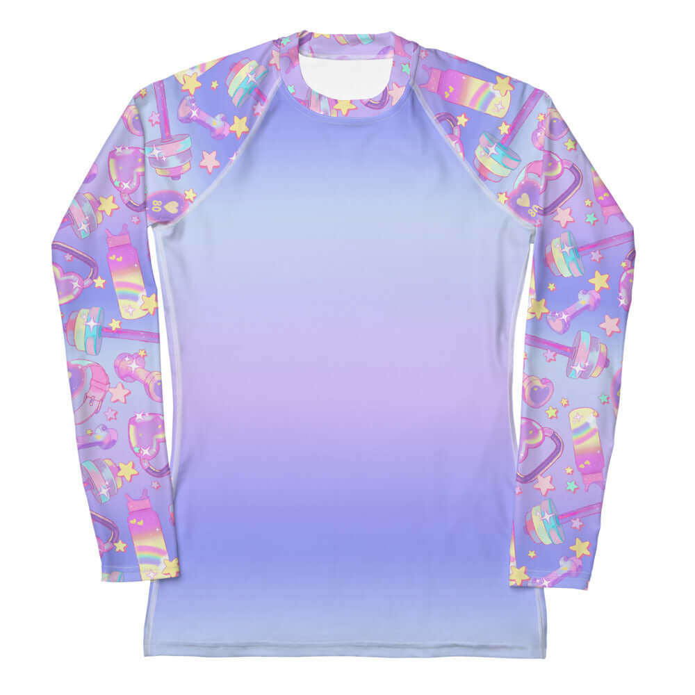 Stylish Glitter Gains Rash Guard with a smooth fit, perfect for active outdoor sports and sun protection.