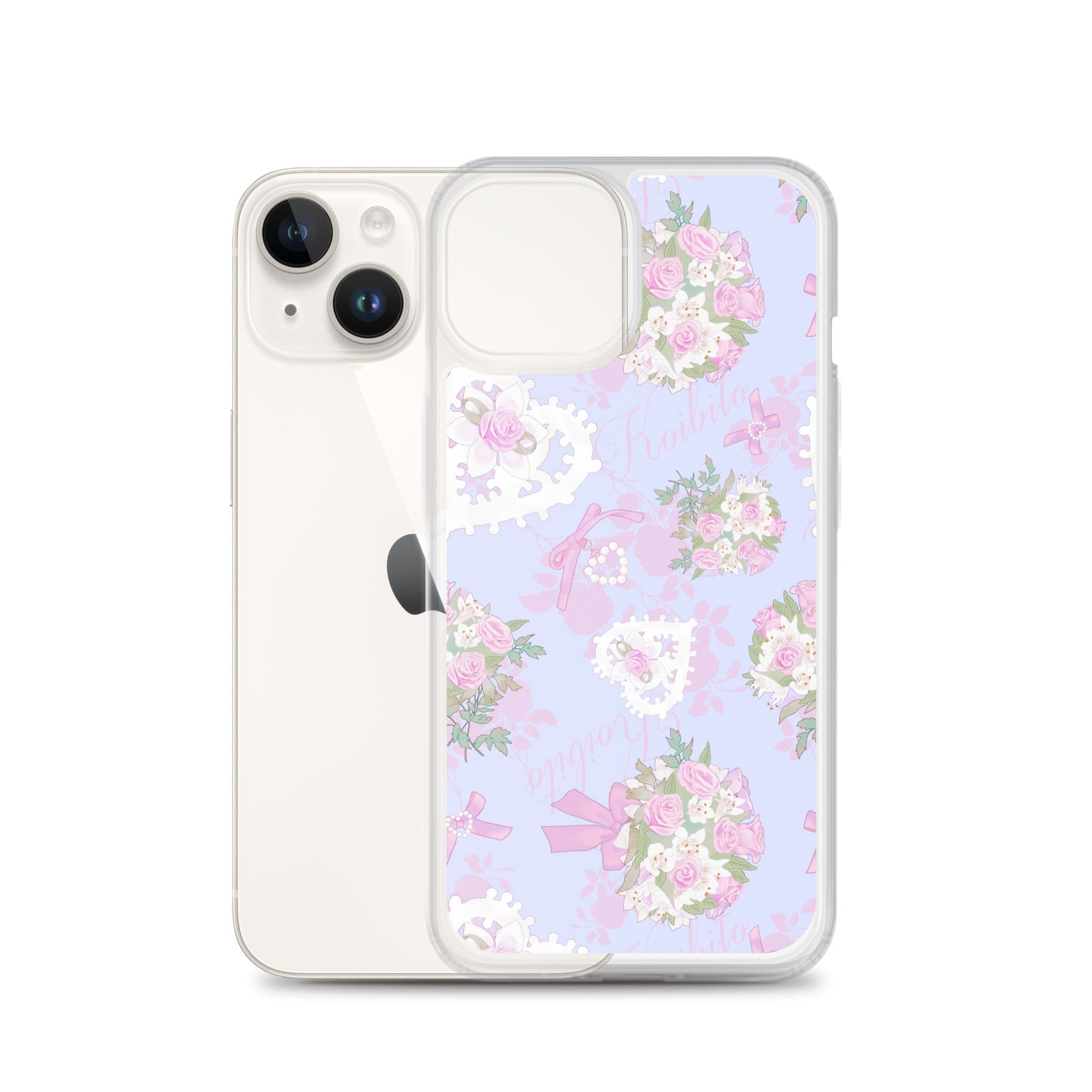 Sleek Anniversary iPhone® Clear Case with floral design protects from scratches and ensures easy access to ports.