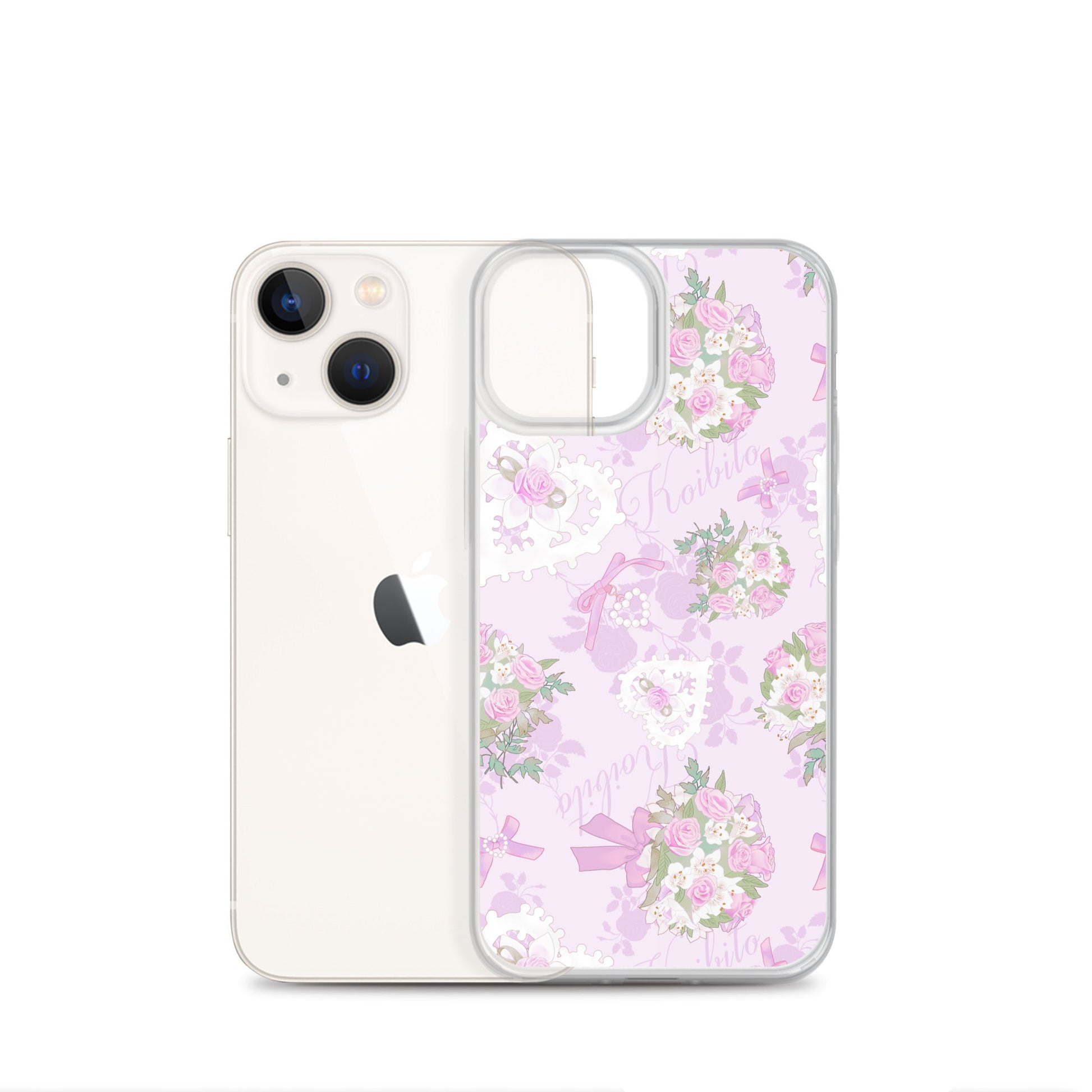 Sleek Anniversary iPhone® Clear Case showcases floral design, offering protection from scratches and easy access to ports.