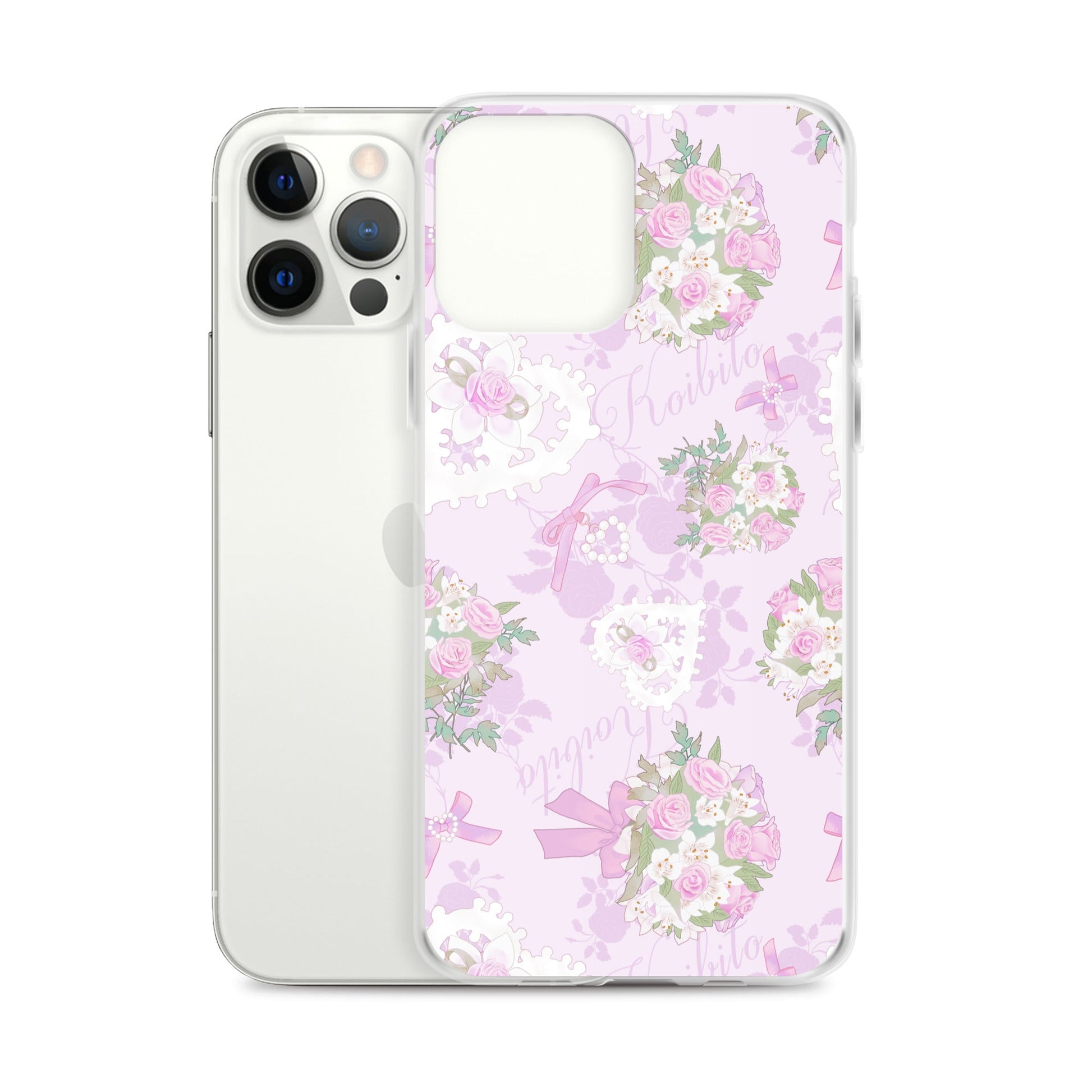 Stylish Anniversary iPhone® Clear Case featuring floral design, offering protection from scratches and dust.