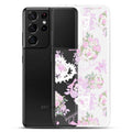 Elegant Anniversary Samsung® Clear Case with pastel floral design, perfect for protecting your phone in style.