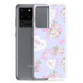 Stylish Anniversary Samsung® Clear Case complements pastel outfits while protecting against scratches and dirt.