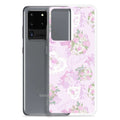 Sleek Anniversary Samsung® Clear Case features floral design, perfect for pastel outfits, protecting against dirt and scratches.