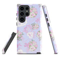 Stylish Anniversary Samsung® Tough Case with floral design, offering impact resistance and dual-layer protection.