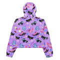 Lightweight and waterproof, the Axolotl cropped windbreaker features fun designs and adjustable drawcords for hiking.