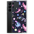 Colorful Axolotl Samsung® Clear Case featuring cute axolotls, perfect for protecting your phone stylishly.