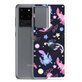 Vibrant Axolotl Samsung® Clear Case showcasing colorful axolotls, perfect for style and protection against daily wear.