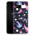 Stylish Axolotl Samsung® Clear Case showcases colorful axolotls, offering protection and personality for your phone.