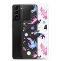 Cute Axolotl Samsung® Clear Case showcasing vibrant designs, perfect for protecting your phone in style.