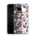 Stylish Berry Samsung® Clear Case showcases dessert-themed design, protecting your phone from scratches and dirt.