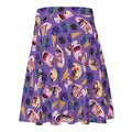 Vibrant Berry Skater Skirt features a fun dessert print, perfect for summer outfits and all body types.