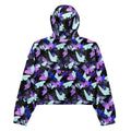Lightweight and stylish, the Butterfly cropped windbreaker features vibrant patterns, perfect for any adventure.