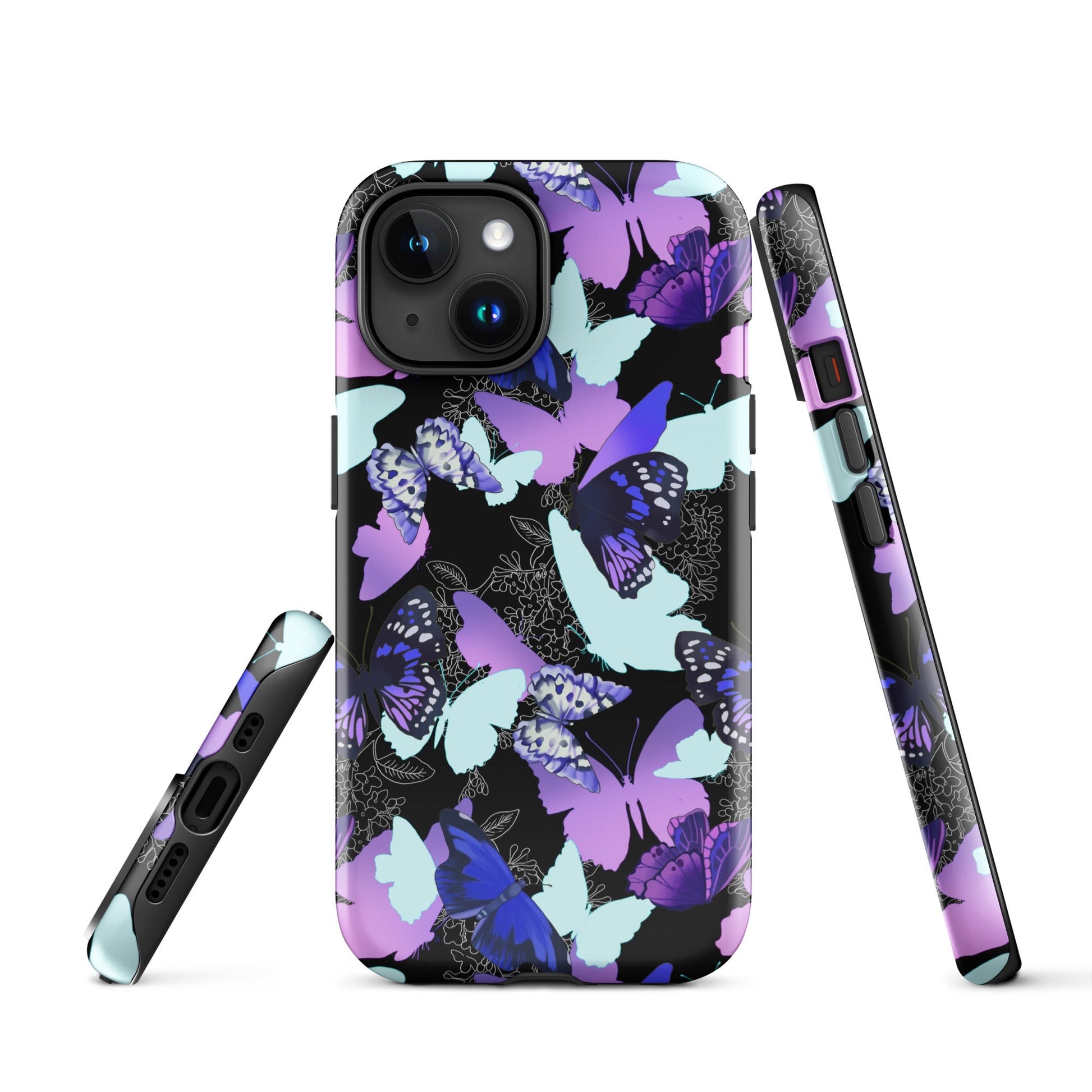 Stylishly protect your phone with the Butterfly iPhone® Tough Case featuring vibrant butterfly designs and durable layers.