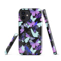 Stylish Butterfly iPhone® Tough Case featuring vibrant butterfly patterns for durable phone protection all year round.